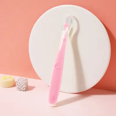 Hamile ve bebek ürünleri bebek yumuşak kafalı silikon gıda takviyesi kaşığı gıda sınıfı bebek pirinç gevreği püresi kaşığı çocuk besleme sofra takımı - 9
