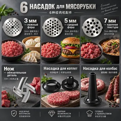 Electric meat grinder fully automatic 2-in-1 sausage maker