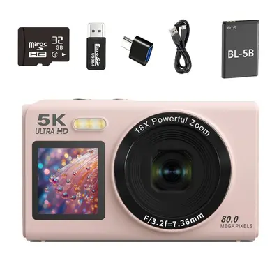 5K HD Digitalkamera, Dual-Display, WLAN, tragbare Vlog-Kamera - 11