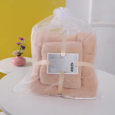 Thickened bath towel set coral fleece parent-child - 12