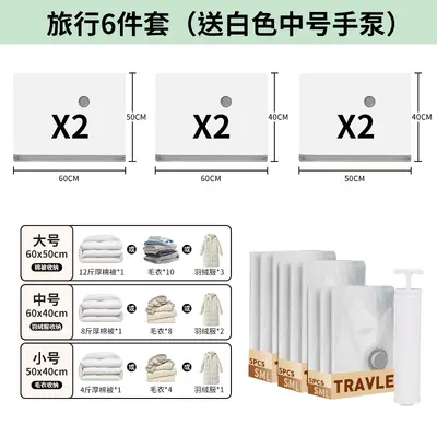 Portable Travel Vacuum Compression Bags for Luggage Organisation - 7