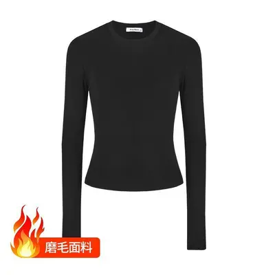 Women's Round Neck Long-Sleeve Basic T-Shirt, Slim Fit - 12