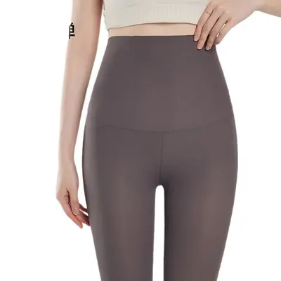 Ultra-Thin Base Leggings for Women Summer Outerwear High-Waist Plus Size Slim-Fit Ice Silk Face-Mask Sun-Protection Yoga Pants Ice Skin Shark Pants