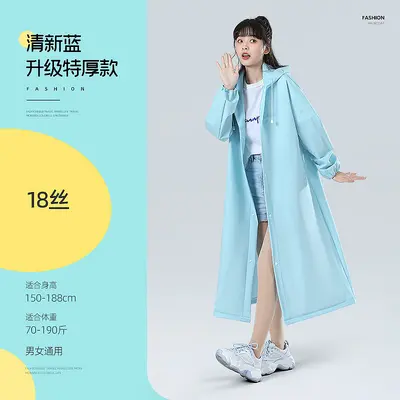 Disposable raincoat, long-length, heavyweight, full body - 8