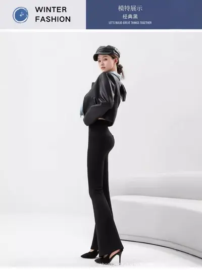Sonbahar Kış Yeni Model Protein İpliği Kaşmir Yüksek Bel Yüksek Elastikiyetli Kalın Yoga Pantolonu Cilt Dostu Polarlı Köpekbalığı Pantolon Moda ve Çok Yönlü