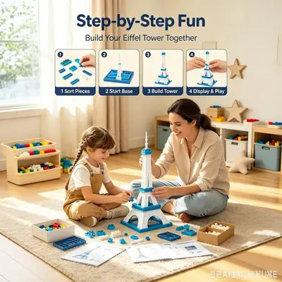 Eyfel Kulesi yapı blokları seti, STEM eğitici model, 3 yaş ve üzeri