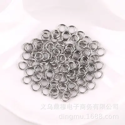 DIY Jewelry Accessories Handmade Materials Stainless Steel Open Rings Bead Bracelet Connectors Single Ring Titanium Steel Open Rings
