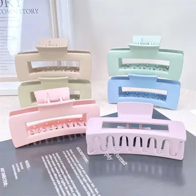 Hot selling Korean style lake chain ribbon large hair claw clip for bath and styling, fashionable back of head, factory approved. - 8