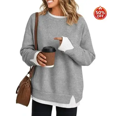 Damen Freizeit-Sweatshirt, lockere Passform, langärmlig