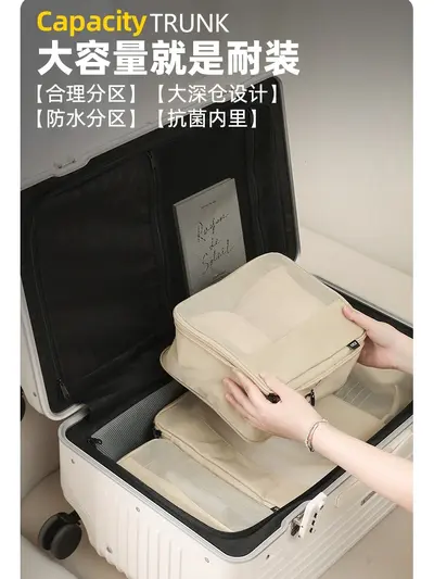 Large Capacity Aluminum Frame Suitcase with Password Lock - 4