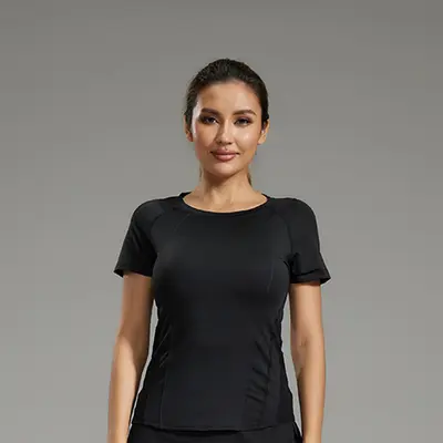 瑜伽服套装 提臀紧身健身服裤圆领显瘦运动速干 上衣弹力健身短袖 - 8