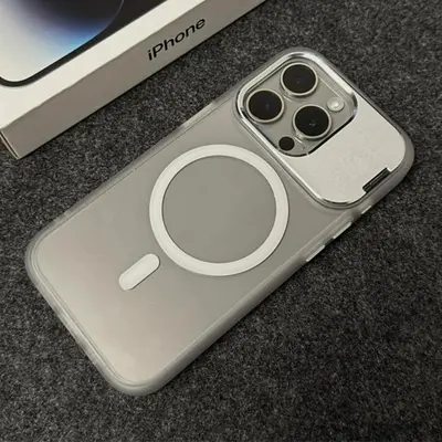 Magnetic Lens Protection Clear Phone Case for iPhone 17, With Stand - 12