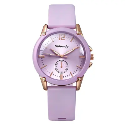 Damen-Quarzuhr mit Silikonarmband in Macaron-Farben - 5