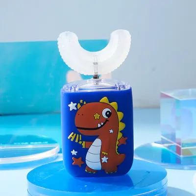 U-Shaped Children's Electric Toothbrush, Sonic with Silicone Brush Head - 5