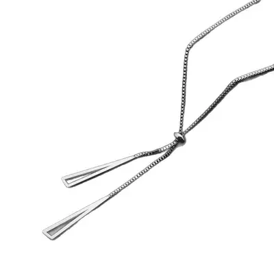 Üçgen kolye, çekme tasarımı, minimalist, zincir aksesuarı - 6
