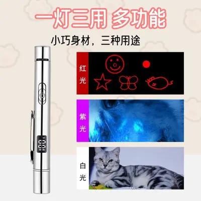 Rechargeable Laser Pointer Cat Toy with Infrared Teaser Wand