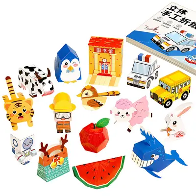3D Origami Paper Folding Book for Children with Colored Cardstock - 6