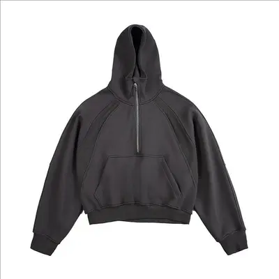 Thick Hooded Half-Zip Sweatshirt Jacket for Men and Women