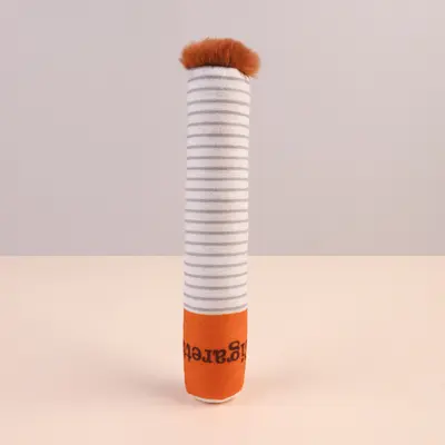 Cigarette-Shaped Squeaky Plush Dog Toy - 8