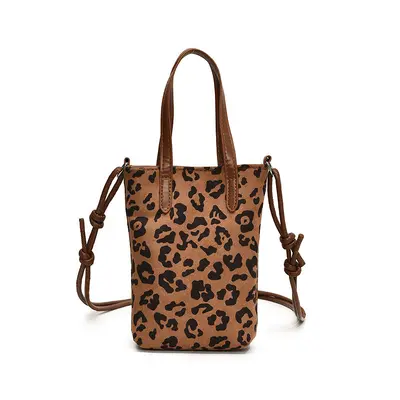 Retro Leopard Print Suede-Look Small Square Crossbody Bag for Women - 8