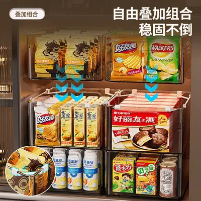 橱柜收纳盒整理杂物零食透明置物筐桌面透明亚克力长方形储物盒子 - 4