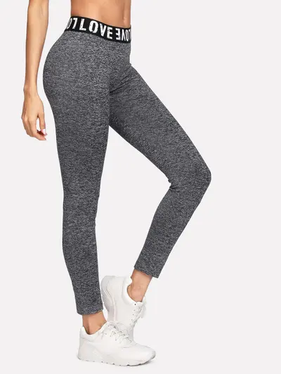 LOVE Basic Yogahose mit Gummibund, Sport-Leggings - 5