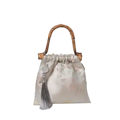 Women's Retro Pleated Dumpling Handbag, New Chinese Style - 8