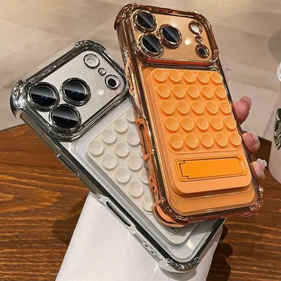 iPhone 17 Pro Max silicone suction bracket phone case