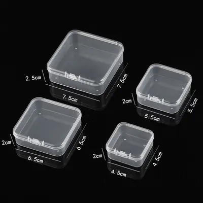 Plastic Storage Box Transparent Perler Bead Box PP Box Rectangular Small Jewelry Storage Box Small Square Box with Lid Jewelry Box