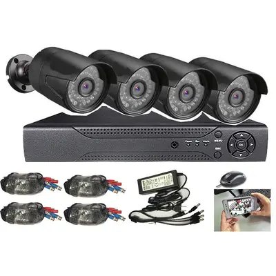 4 kanallı CCTV güvenlik sistemi ağ gözetim kiti