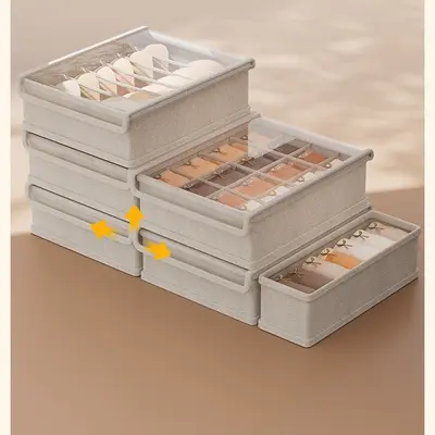Faltbare Aufbewahrungsbox für Socken und Unterwäsche mit Fächern - 4