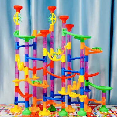 Track Ball Cross-Border Slide 3D Plastic Interlocking Building Blocks Rotating Slide Maze Amazon Children's Toys - 4