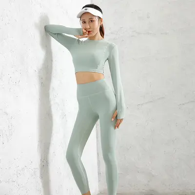 Damen-Yogaset mit Po-Effekt, schnelltrocknend, Lycra-Stoff