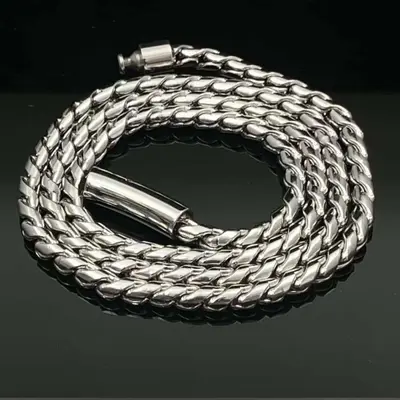 Titanyum çelik erkek kolye, twisted dragon kemik tasarımı