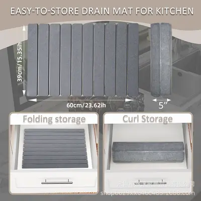 Hard Diatomite Kitchen Countertop Drain Mat Absorbent Mat Bathroom Washbasin Storage Rack Moisture-Proof Mildew-Proof Mat