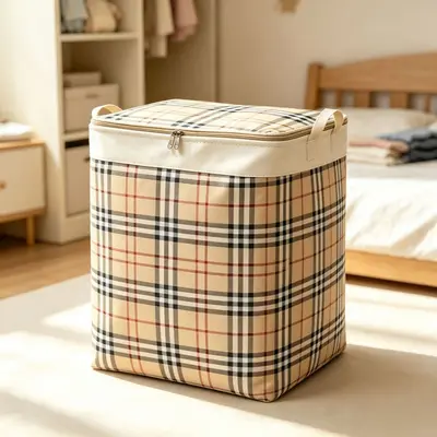 (In Stock, Fast Shipping) Household Zippered Storage Box with Steel Ring and Lid, Moisture-Proof Organizer Bag, Foldable Moving Container - 10