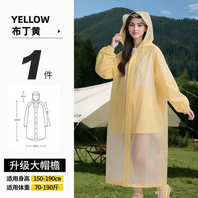Büyük Saçak Yağmurluk Yetişkin Uzun Boy Tüm Vücut Su Geçirmez Yağmur Seyahat Taşınabilir Outdoor Dağcılık Yürüyüş Dış Giyim Yağmur Pelerini Toptan - 10