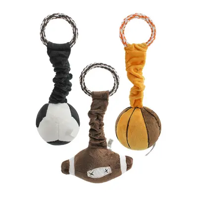 Köpek ve Kedi Çekilebilir Sesli Top Oyuncağı, İp Bağlantılı, Isırmaya Dayanıklı - 6