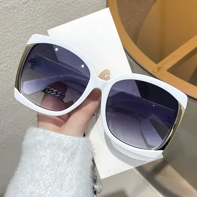 Large-Frame Sunglasses, Contrast Colour, Women's - 3