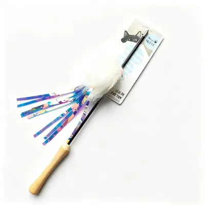 Three-Section Telescopic Cat Feather Wand with Bell - 11