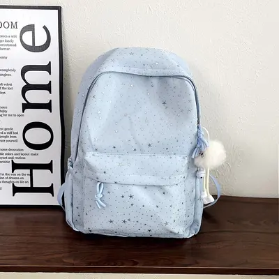 Korean-Style Star Backpack, Large Capacity for High School and College - 7