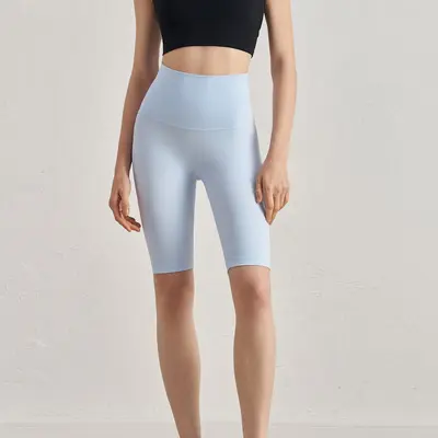 Kadın Yoga Şortu 5 Cep, Çıplak His Dokulu, Yüksek Belli Kalça Kaldırıcı - 3