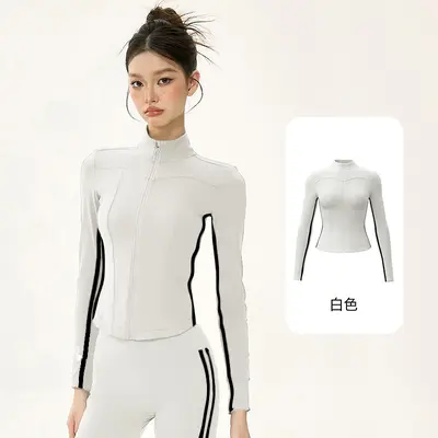 Yoga Set with Short Jacket, Strap Top and Flared Pants
