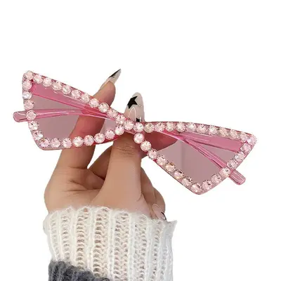 Rhinestone Bow Colorful Small Frame Party Sunglasses - 6