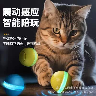 Dual-mode electric smart cat toy ball with teeth grinding