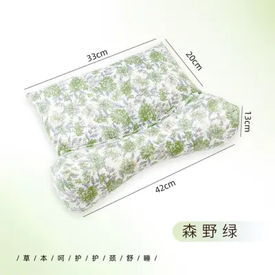 Buckwheat Cervical Pillow, Floral Pattern, Integrated - 9