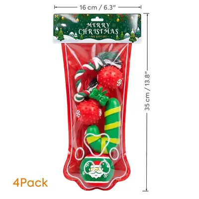 Christmas Dog Toy Set, Squeaky Interactive Chew Ball - 12