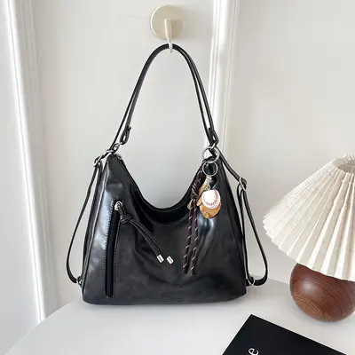 Retro Günlük Kullanım Büyük Kapasiteli Tote Çanta Kadın 2025 Yeni Günlük Omuz Çapraz Askılı Çok Fonksiyonlu Moda Sırt Çantası