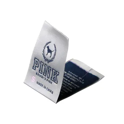 Custom Washable Woven Garment Labels, Heat-Seal Backing