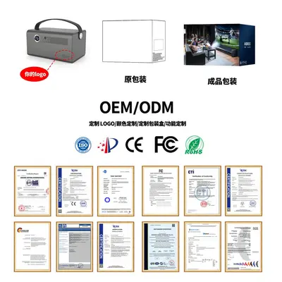 Cross-Border Projector Outdoor Portable Handheld High Definition Built-in Battery Hotel Projector Custom Solutions Available